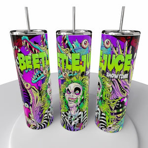 Beetle Juice Skinny Steel Tumbler with Straw