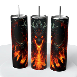 Scary Dragon Skinny Steel Tumbler with Straw