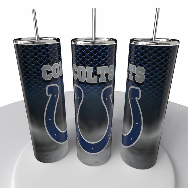 Smoke Logo Sports NFL Skinny Steel Tumbler with Straw, 20oz - Creative Works Crafts
