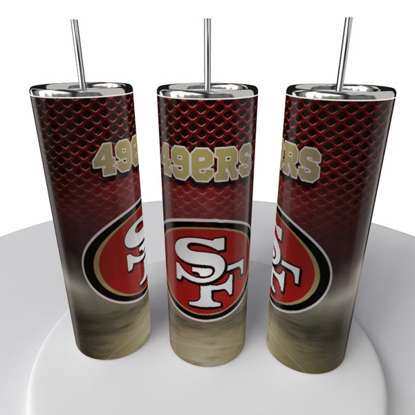 Smoke Logo Sports NFL Skinny Steel Tumbler with Straw, 20oz - Creative Works Crafts