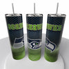 Smoke Logo Sports NFL Skinny Steel Tumbler with Straw, 20oz - Creative Works Crafts