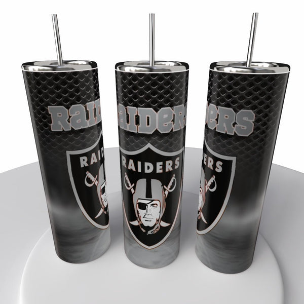 Smoke Logo Sports NFL Skinny Steel Tumbler with Straw, 20oz - Creative Works Crafts