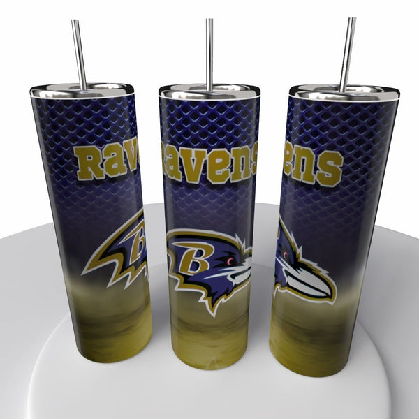 Smoke Logo Sports NFL Skinny Steel Tumbler with Straw, 20oz - Creative Works Crafts