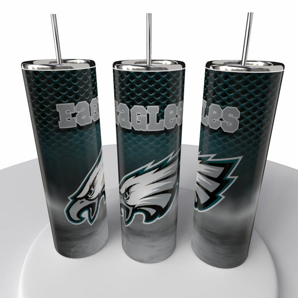 Smoke Logo Sports NFL Skinny Steel Tumbler with Straw, 20oz - Creative Works Crafts