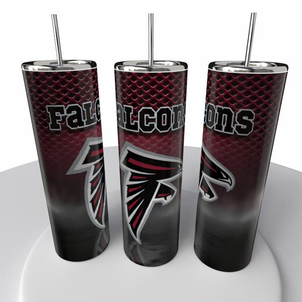 Smoke Logo Sports NFL Skinny Steel Tumbler with Straw, 20oz - Creative Works Crafts