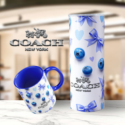 Summer Fruits Purse/Bag Mug or Skinny Steel Tumbler with Straw