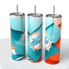 Abstract Blocks NFL Skinny Steel Tumbler with Straw, 20oz - Creative Works Crafts