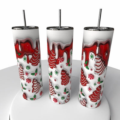 Christmas Trees Skinny Steel Tumbler with Straw - Creative Works Crafts