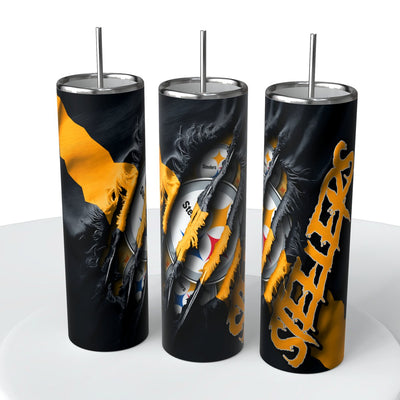 Fabric Rip Claw NFL Skinny Steel Tumbler with Straw, 20oz - Creative Works Crafts