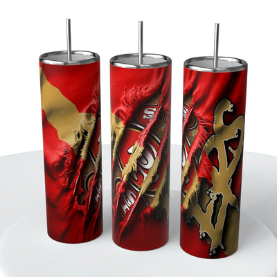 Fabric Rip Claw NFL Skinny Steel Tumbler with Straw, 20oz - Creative Works Crafts