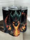 Glow in the Dark Scary Dragon Skinny Steel Tumbler with Straw - Creative Works Crafts