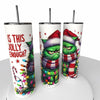 Grumpy Christmas Cat Skinny Steel Tumbler with Straw - Creative Works Crafts