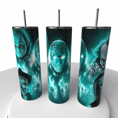 Halloween Glow in the Dark Skinny Steel Tumbler with Straw - Creative Works Crafts
