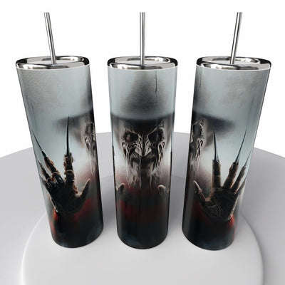 Horror Movie Glow in the Dark Skinny Steel Tumbler with Straw - Creative Works Crafts