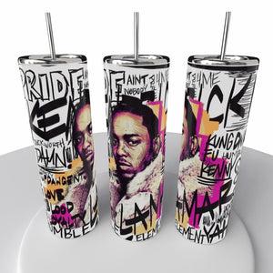 Kendrick Lamar Skinny Steel Tumbler with Straw