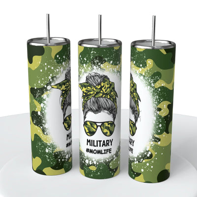 Military Mom Skinny Steel Tumbler with Straw - Creative Works Crafts