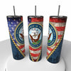 Navy Skinny Steel Tumbler with Straw - Creative Works Crafts