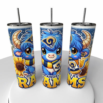 NFL Highland Cow Skinny Steel Tumbler with Straw, 20oz - Creative Works Crafts