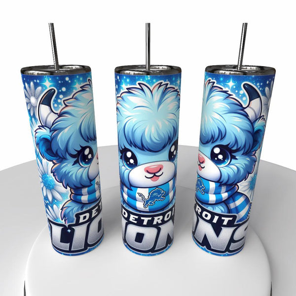 NFL Highland Cow Skinny Steel Tumbler with Straw, 20oz - Creative Works Crafts