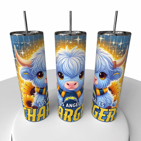 NFL Highland Cow Skinny Steel Tumbler with Straw, 20oz - Creative Works Crafts