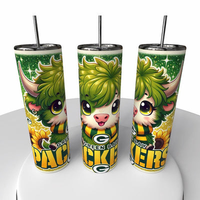 NFL Highland Cow Skinny Steel Tumbler with Straw, 20oz - Creative Works Crafts