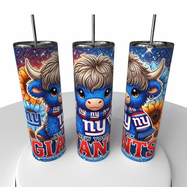 NFL Highland Cow Skinny Steel Tumbler with Straw, 20oz - Creative Works Crafts