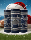 NFL Sweater Football Skinny Steel Tumbler with Straw, 20oz - Creative Works Crafts