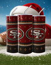 NFL Sweater Football Skinny Steel Tumbler with Straw, 20oz - Creative Works Crafts