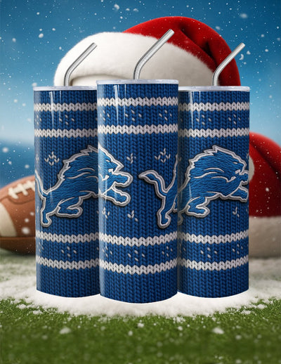 NFL Sweater Football Skinny Steel Tumbler with Straw, 20oz - Creative Works Crafts