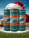 NFL Sweater Football Skinny Steel Tumbler with Straw, 20oz - Creative Works Crafts