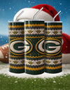 NFL Sweater Football Skinny Steel Tumbler with Straw, 20oz - Creative Works Crafts