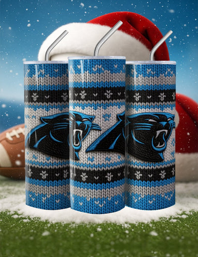 NFL Sweater Football Skinny Steel Tumbler with Straw, 20oz - Creative Works Crafts