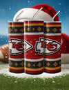 NFL Sweater Football Skinny Steel Tumbler with Straw, 20oz - Creative Works Crafts