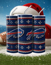 NFL Sweater Football Skinny Steel Tumbler with Straw, 20oz - Creative Works Crafts