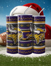 NFL Sweater Football Skinny Steel Tumbler with Straw, 20oz - Creative Works Crafts