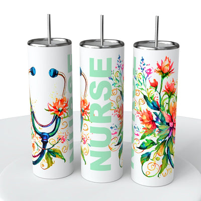 Nurse Skinny Steel Tumbler with Straw - Creative Works Crafts