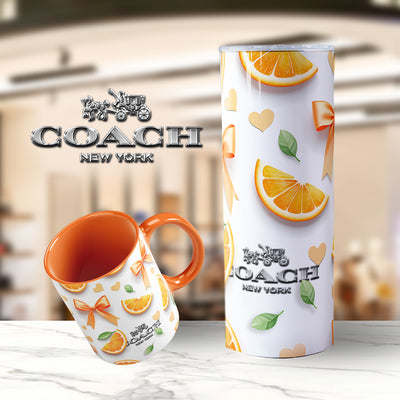 Summer Fruits Purse/Bag Mug or Skinny Steel Tumbler with Straw