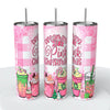 “Pink Christmas " Skinny Steel Tumbler with Straw - Creative Works Crafts