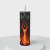 Glow in the Dark Scary Dragon Skinny Steel Tumbler with Straw