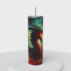 Dragon with Fire Skinny Steel Tumbler with Straw