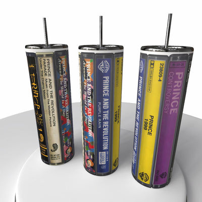 Prince Cassettes Skinny Steel Tumbler with Straw - Creative Works Crafts
