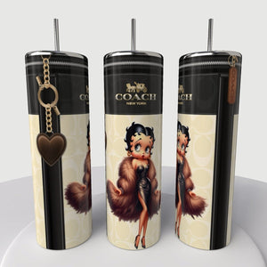 Purse/Bag Beige B Boop Skinny Steel Tumbler with Straw