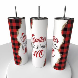 Santa’s Favorite Skinny Steel Tumbler with Straw