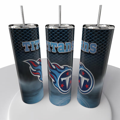 Smoke Logo Sports NFL Skinny Steel Tumbler with Straw, 20oz - Creative Works Crafts