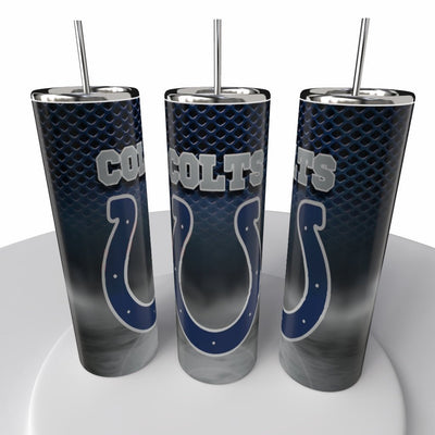 Smoke Logo Sports NFL Skinny Steel Tumbler with Straw, 20oz - Creative Works Crafts