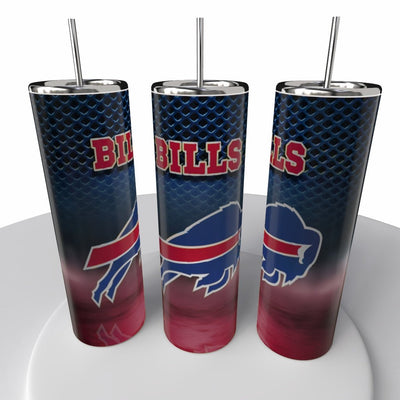 Smoke Logo Sports NFL Skinny Steel Tumbler with Straw, 20oz - Creative Works Crafts