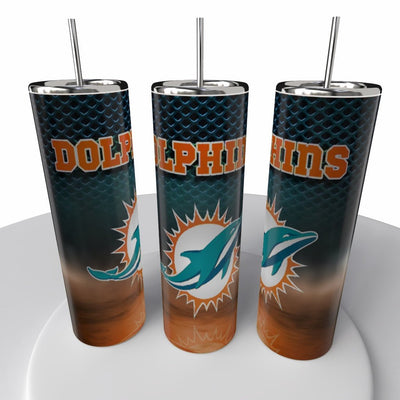 Smoke Logo Sports NFL Skinny Steel Tumbler with Straw, 20oz - Creative Works Crafts