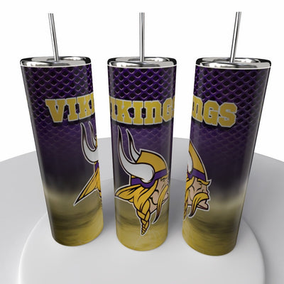 Smoke Logo Sports NFL Skinny Steel Tumbler with Straw, 20oz - Creative Works Crafts