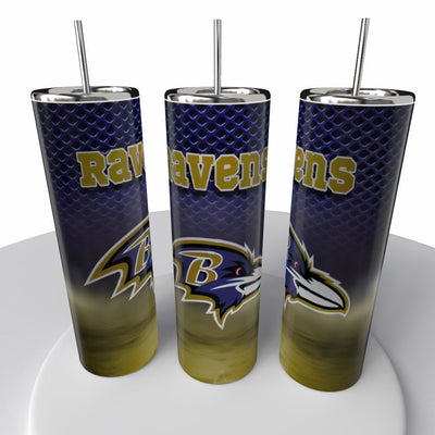 Smoke Logo Sports NFL Skinny Steel Tumbler with Straw, 20oz - Creative Works Crafts