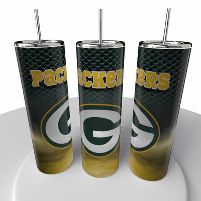Smoke Logo Sports NFL Skinny Steel Tumbler with Straw, 20oz - Creative Works Crafts